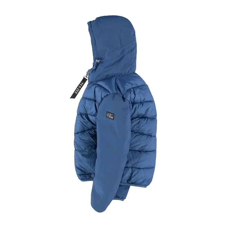 Yes Zee boy's down jacket with quilted hood 2035 J876 Q6JJ Q696 blue